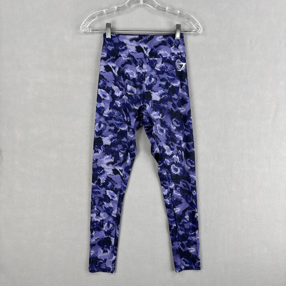 Gymshark Leggings Womens Medium Purple Camo High Rise Scrunch Gym Yoga Workout
